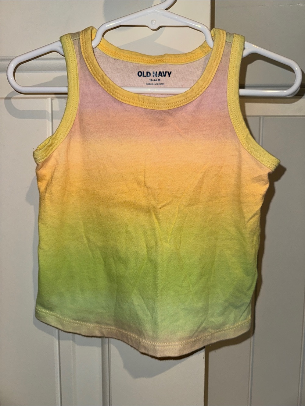 Old Navy Girls Yellow-to-Green Ombre Tank Top